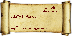 Löwi Vince névjegykártya
